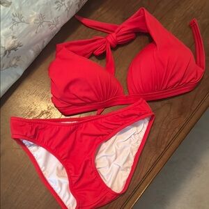 Venus Vibrant Red Halter Bikini Set